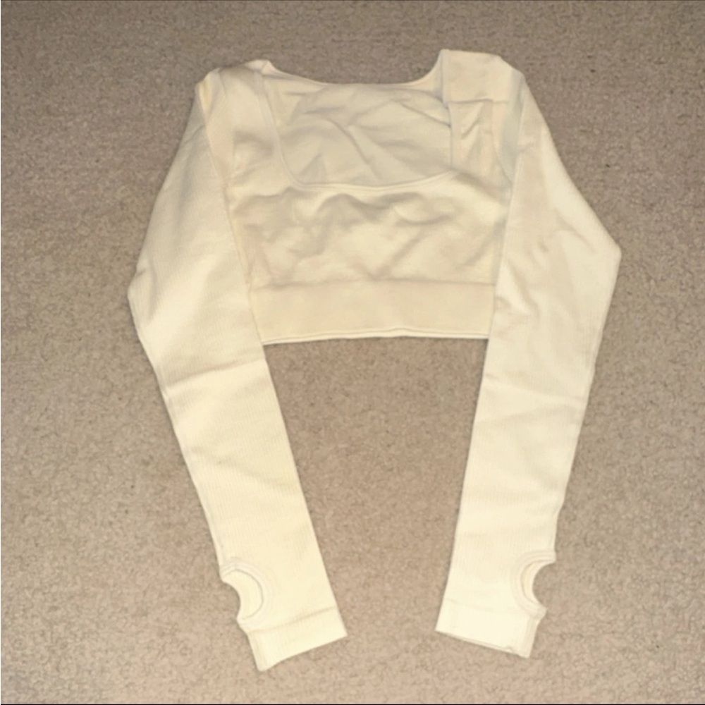 Yellow  Long Sleeve Crop Top